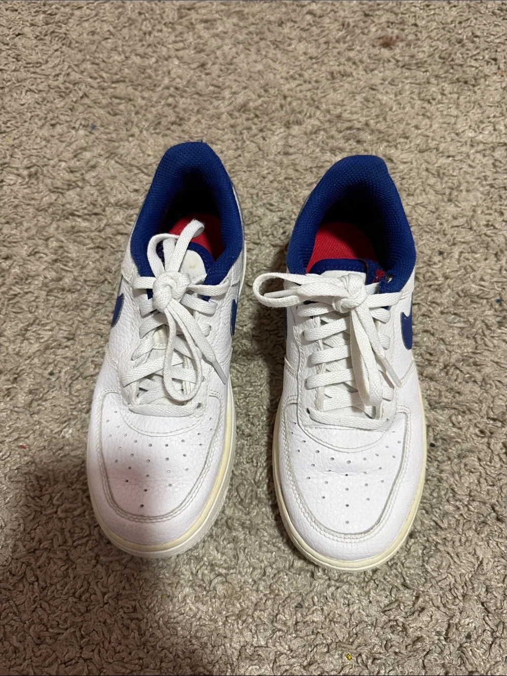 White and Blue  kids Athletic Sneakers